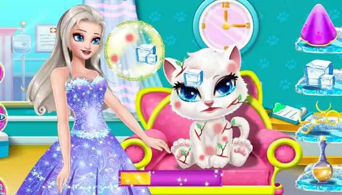 Play Doctor  Clean up Cat - Angela