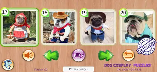 Play Dog Cosplay Puzzle as an online game Dog Cosplay Puzzle with UptoPlay