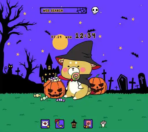 Play APK Dog Wallpaper Cute Halloween Shiba Theme  and enjoy Dog Wallpaper Cute Halloween Shiba Theme with UptoPlay jp.co.a_tm.android.plus_halloween_shibainuno
