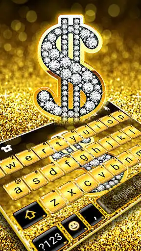 Play Dollar Gold Glitter Keyboard Theme  and enjoy Dollar Gold Glitter Keyboard Theme with UptoPlay