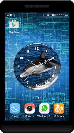 Play APK Dolphin Clock Live Wallpaper  and enjoy Dolphin Clock Live Wallpaper with UptoPlay losiento.theme.clock.dolphin