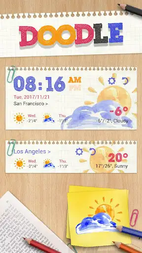 Play Doodle GO Weather Widget Theme as an online game Doodle GO Weather Widget Theme with UptoPlay
