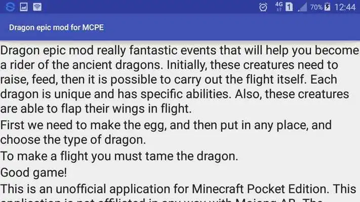 Play Dragon epic mod for MCPE