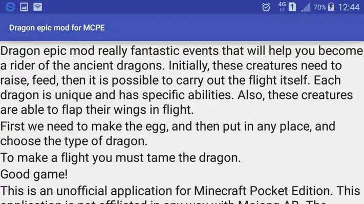 Play Dragon epic mod for MCPE