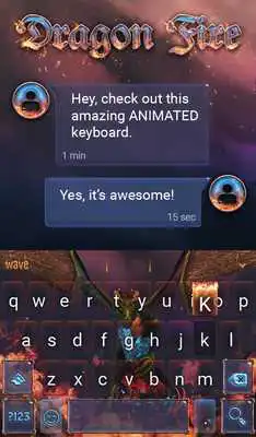 Play Dragon Fire Animated Keyboard + Live Wallpaper