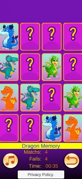 Play Dragon Memory for Toddlers as an online game Dragon Memory for Toddlers with UptoPlay