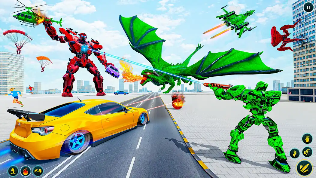 Play Dragon Robot Game: Flying Car  and enjoy Dragon Robot Game: Flying Car with UptoPlay