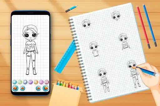 Play Draw Cute Girls - Learn How to Draw Famous Girls as an online game Draw Cute Girls - Learn How to Draw Famous Girls with UptoPlay