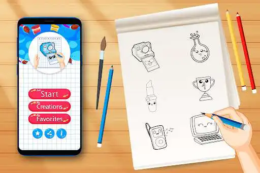 Play Draw Cute Things - Learn How to Draw and Color  and enjoy Draw Cute Things - Learn How to Draw and Color with UptoPlay