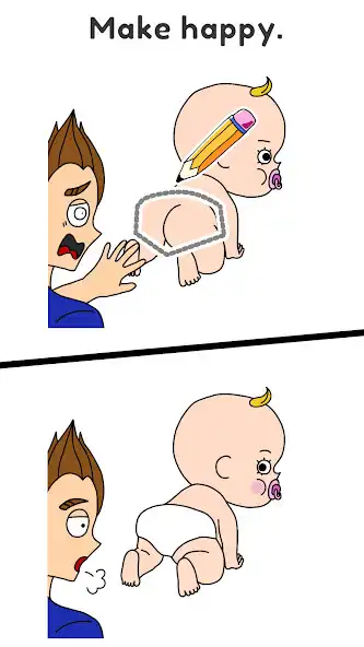 Play Draw Happy Baby : Puzzle Game as an online game Draw Happy Baby : Puzzle Game with UptoPlay