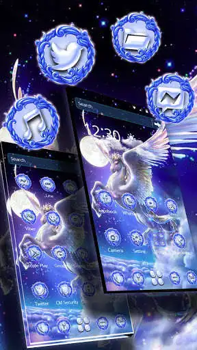 Play APK Dreamy Rainbow Unicorn 2D Theme  and enjoy Dreamy Rainbow Unicorn 2D Theme with UptoPlay com.launcher.theme.t211797791