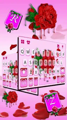 Play Dripping Red Rose Keyboard Theme as an online game Dripping Red Rose Keyboard Theme with UptoPlay