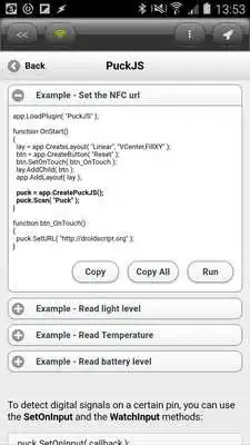 Play DroidScript - PuckJS Plugin