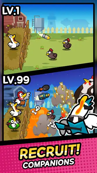 Play Duck vs Chicken : Idle Defense as an online game Duck vs Chicken : Idle Defense with UptoPlay