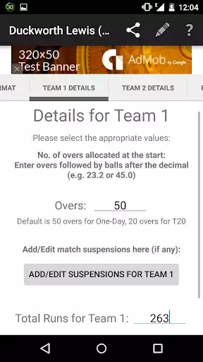 Play APK Duckworth Lewis Calculator  and enjoy Duckworth Lewis Calculator with UptoPlay com.hiox.DuckwthLewCalcul