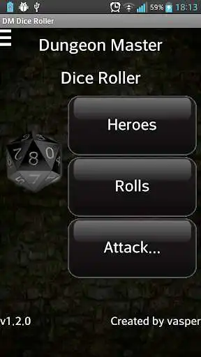 Play APK Dungeon Master Dice Roller  and enjoy Dungeon Master Dice Roller with UptoPlay vasper.biz.games.utils.dmDiceRoller