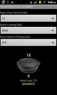 Play Dutch Oven Charcoal Calculator