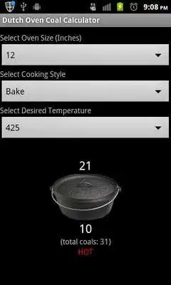 Play Dutch Oven Charcoal Calculator