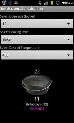 Play Dutch Oven Charcoal Calculator