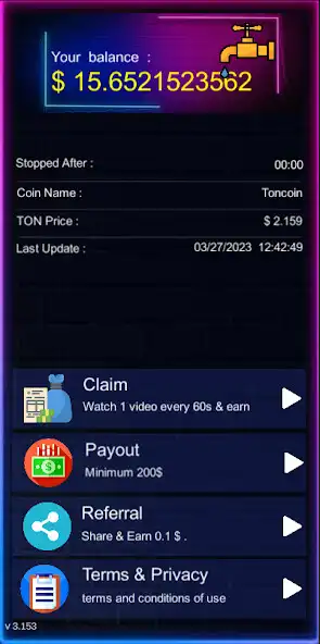 Play Earn Toncoin (TON) : Faucet as an online game Earn Toncoin (TON) : Faucet with UptoPlay
