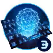 Free play online Earth holographic 3D neon blue keyboard APK