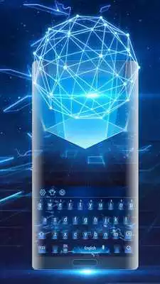 Play Earth holographic 3D neon blue keyboard