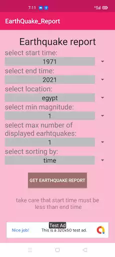 Play Earthquake Report