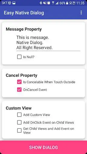 Play Easy Native Dialog(Android AlertDialog) as an online game Easy Native Dialog(Android AlertDialog) with UptoPlay