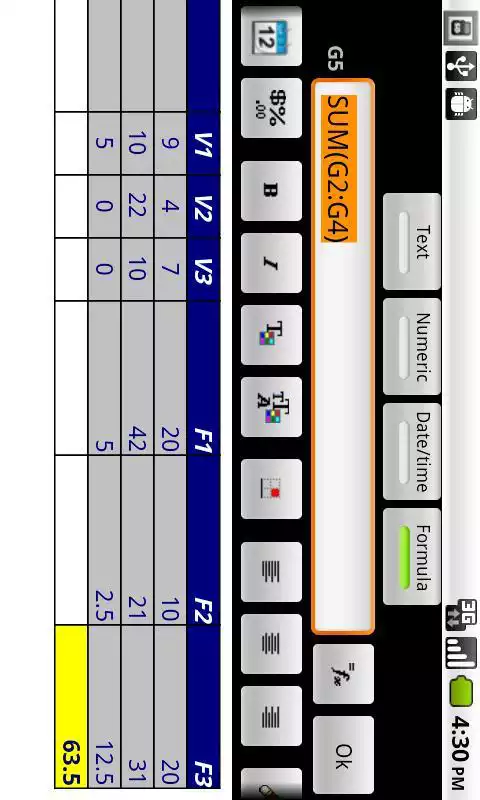 Play e-Droid-Cell Light Spreadsheet
