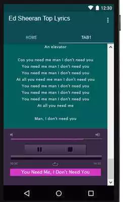 Play Ed Sheeran Music player