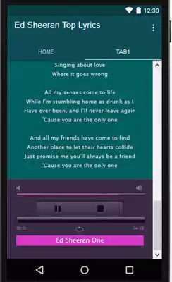 Play Ed Sheeran Music player