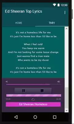 Play Ed Sheeran Music player