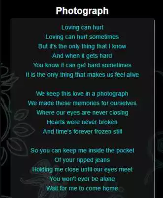 Play Ed Sheeran Top Lyrics