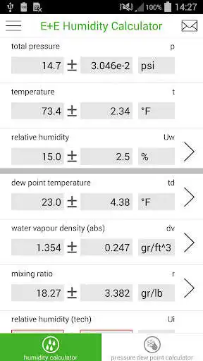 Play E+E Humidity Calculator