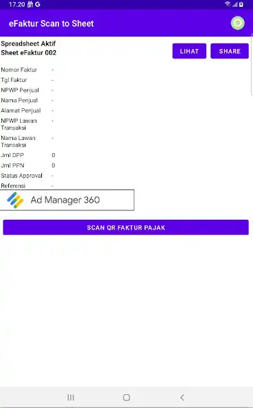 Play eFaktur QR Scan to Sheet  and enjoy eFaktur QR Scan to Sheet with UptoPlay
