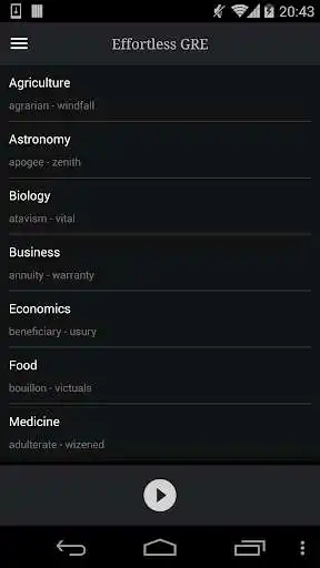 Play APK Effortless GRE  and enjoy Effortless GRE with UptoPlay com.vocabulary.playlist