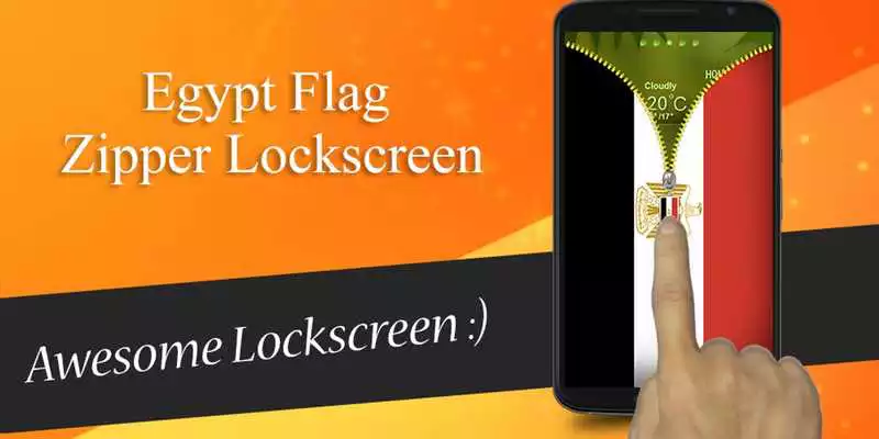 Play Egypt Flag Zipper Lockscreen