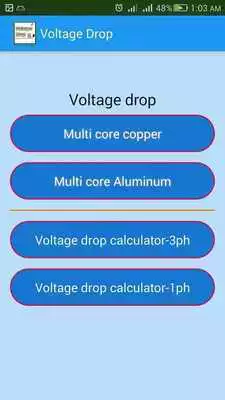 Play Electrical cables Voltage Drop Calculator tables