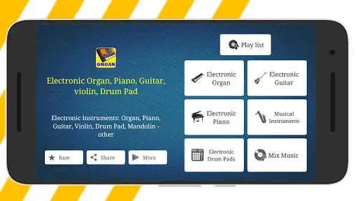 Play Electronic Organ, Piano, Guitar, violin & Drum Pad  and enjoy Electronic Organ, Piano, Guitar, violin & Drum Pad with UptoPlay