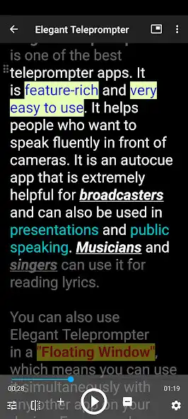 Play Elegant Teleprompter Pro as an online game Elegant Teleprompter Pro with UptoPlay