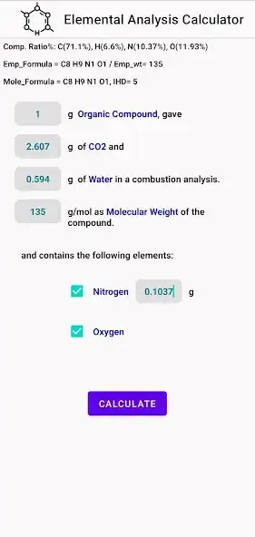 Play Elemental Analysis Calculator  and enjoy Elemental Analysis Calculator with UptoPlay