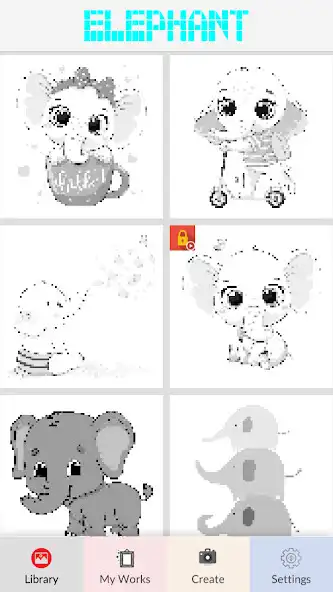 Play Elephant Pixel Art as an online game Elephant Pixel Art with UptoPlay