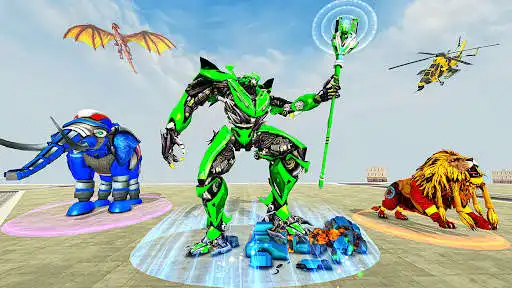 Play Elephant Vs Lion Robot Game as an online game Elephant Vs Lion Robot Game with UptoPlay