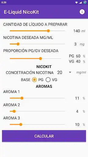 Play APK E-Liquid NicoKit  and enjoy E-Liquid NicoKit with UptoPlay com.androcastellon.androcastellon.calculare_liquid