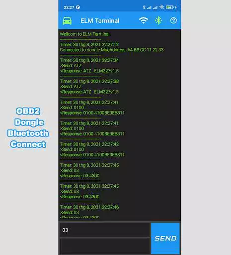 Play ELM327 Terminal Command