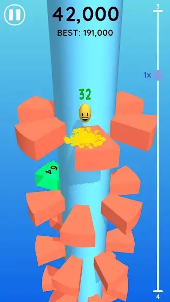 Play Emoji Helix Jump 2048 as an online game Emoji Helix Jump 2048 with UptoPlay