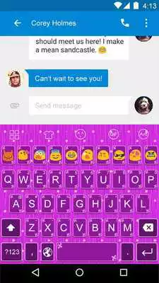 Play Emoji Keyboard-Pinkish Red