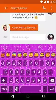 Play Emoji Keyboard-Pinkish Red