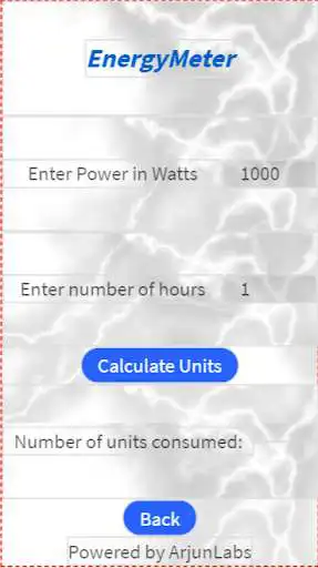 Play EnergyMeter - Electricity Consumption Calculator as an online game EnergyMeter - Electricity Consumption Calculator with UptoPlay