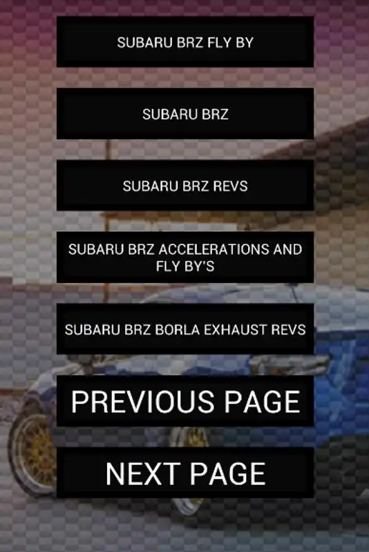 Play Engine sounds of BRZ